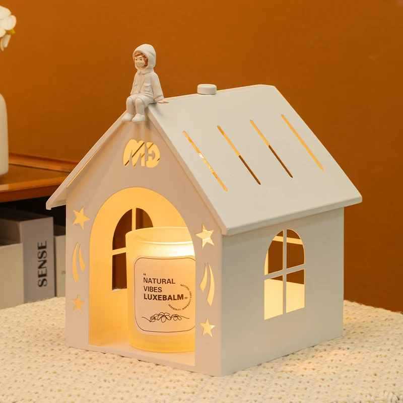 Contemporary Nordic Hollowed House Decorative Iron 1-Light Melting Wax Table Lamp For Bedroom