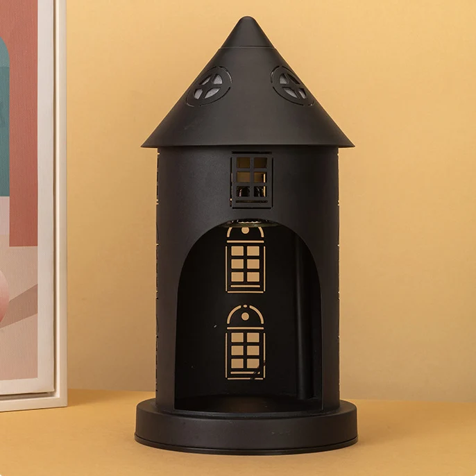 Contemporary Nordic Iron Pointed Arches Castle Cartoon Character 1-Light Melting Wax Table Lamp For Bedroom