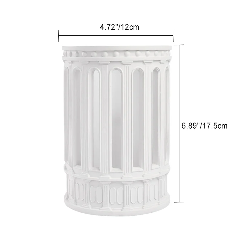 Traditional European Glass Resin Roman Column 1-Light Melting Wax Table Lamp For Bedroom