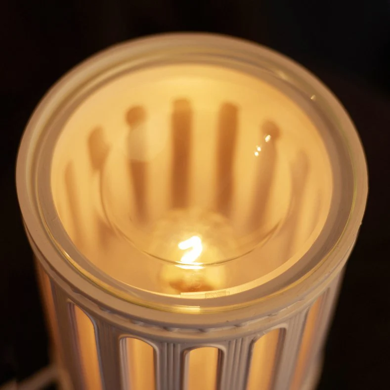 Traditional European Glass Resin Roman Column 1-Light Melting Wax Table Lamp For Bedroom