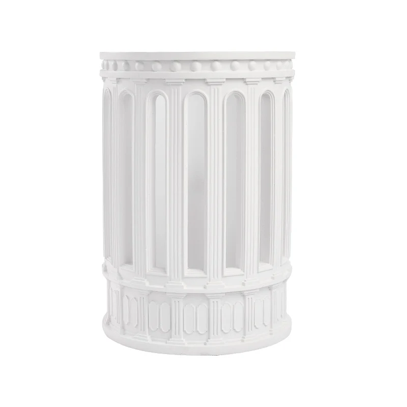 Traditional European Glass Resin Roman Column 1-Light Melting Wax Table Lamp For Bedroom