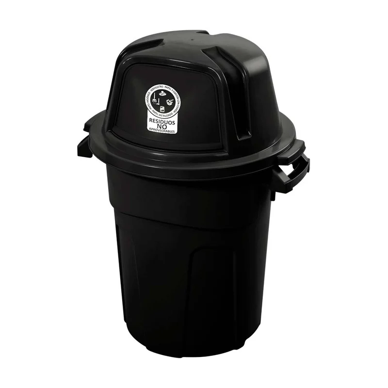 Basurero Manejo Residuos 100 Litros Negro