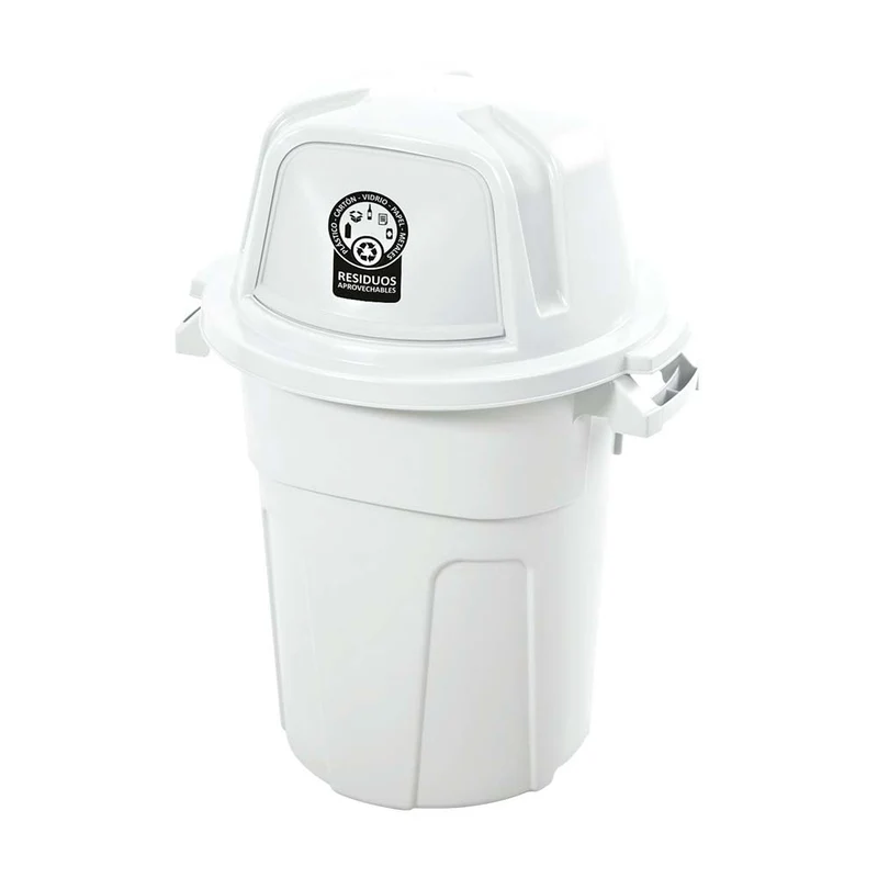 Basurero Manejo Residuos 100 Litros Blanco
