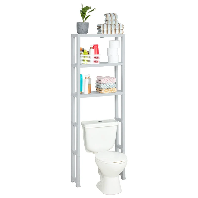 Estante Organizador 3 Niveles para Baño Gris Hielo