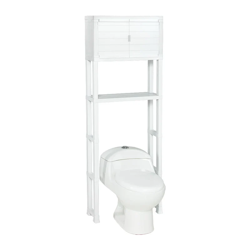 Estante Organizador con Puertas para Baño Blanco