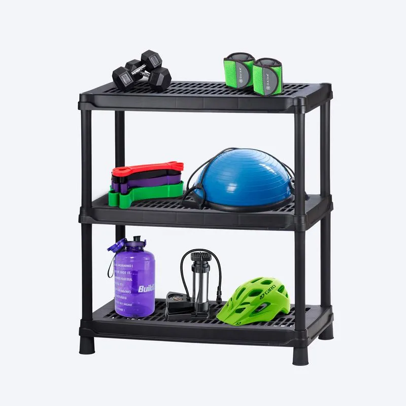 Estantería Multifuncional de 3 Niveles Ventilada 18" Negro