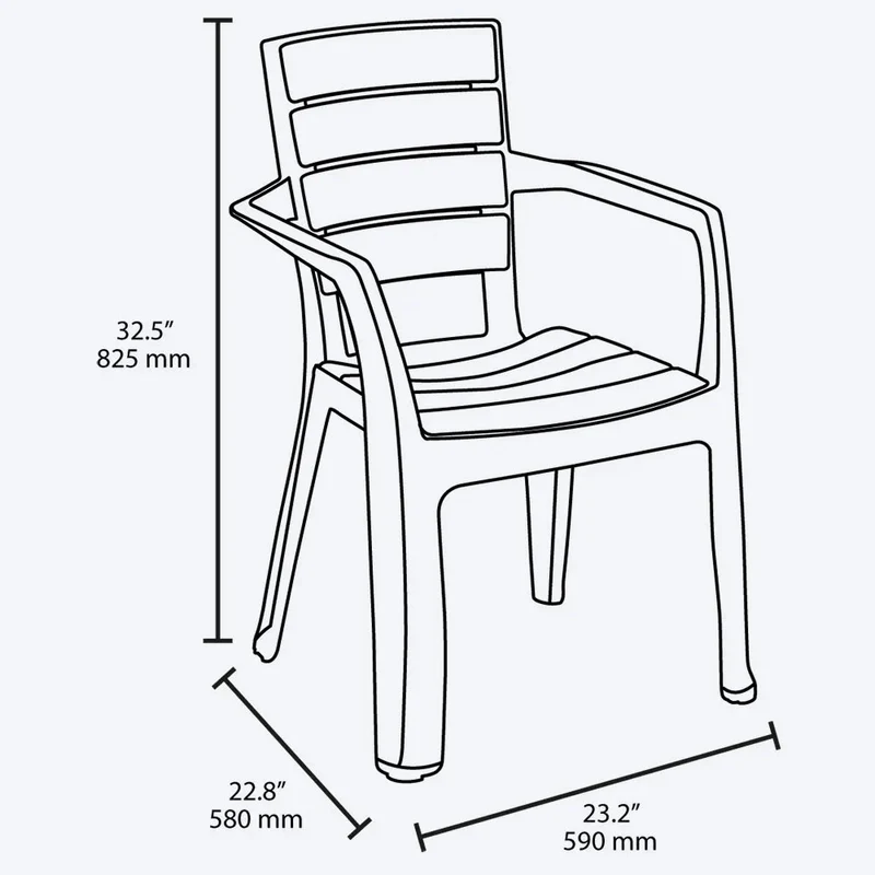 Combo Comedor Familiar Barú (1 Mesa + 6 Sillas con Brazos) Taupe