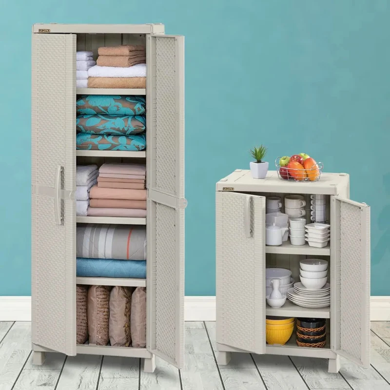 Combo Cocina Rattan (Armario Grande + Armario Mediano) Taupe