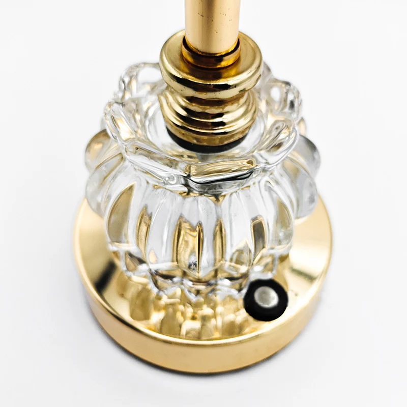 Traditional Vintage Flower Disc Base Rechargeable Iron Glass LED Table Lamp For Bedroom