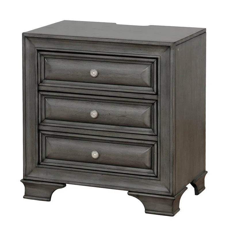 Furniture of America Brandt 3-Drawer Nightstand CM7302GY-N