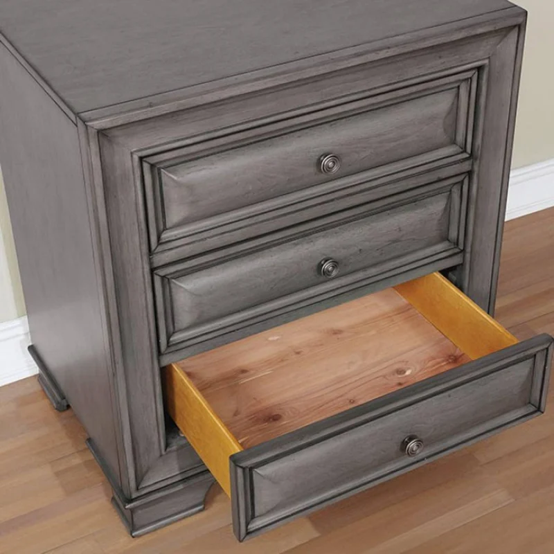 Furniture of America Brandt 3-Drawer Nightstand CM7302GY-N
