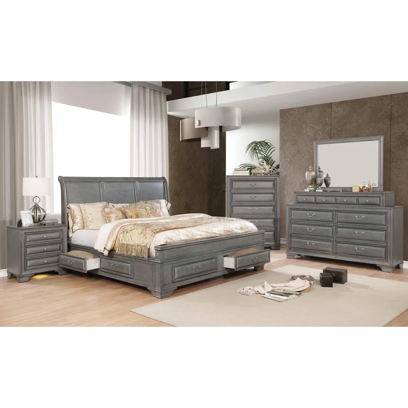 Furniture of America Brandt 3-Drawer Nightstand CM7302GY-N
