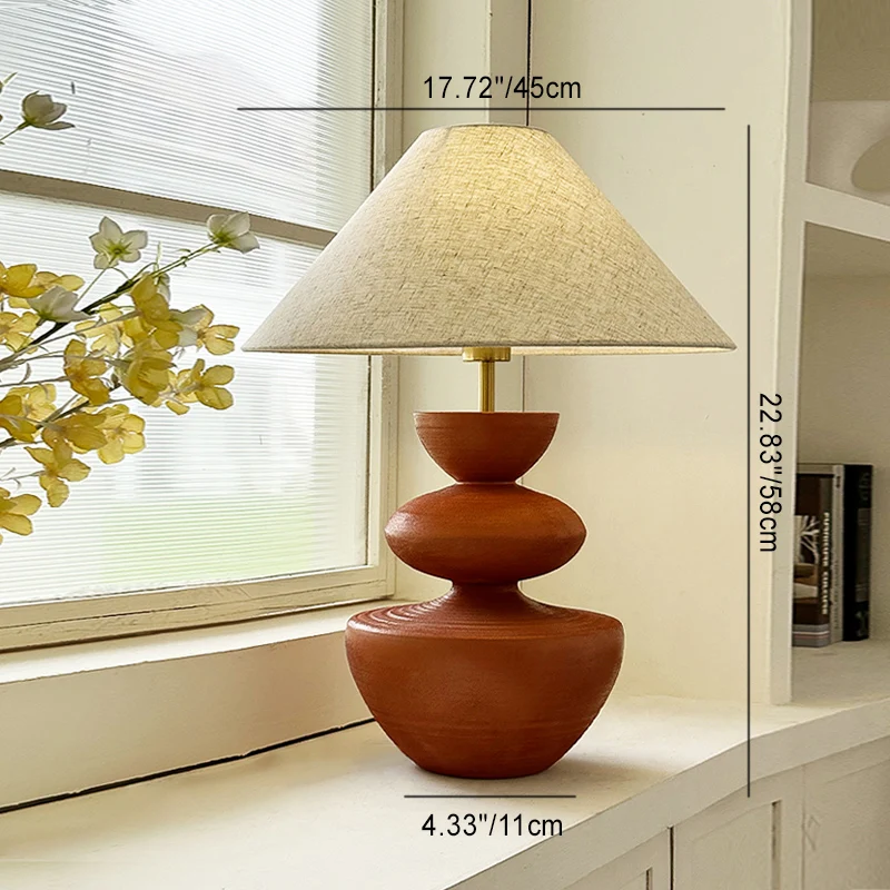 Traditional French Table Lamp – 1-Light Frustum Cone Design in Resin & Fabric for Bedroom