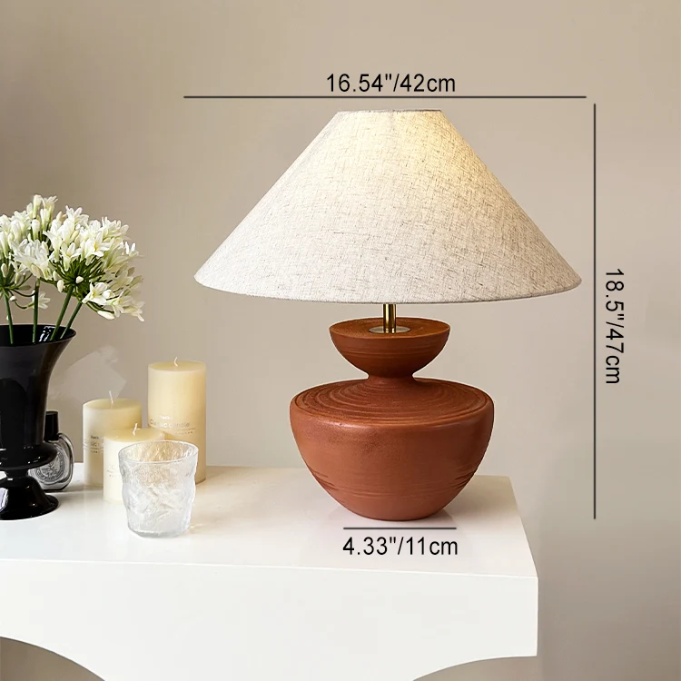 Traditional French Table Lamp – 1-Light Frustum Cone Design in Resin & Fabric for Bedroom
