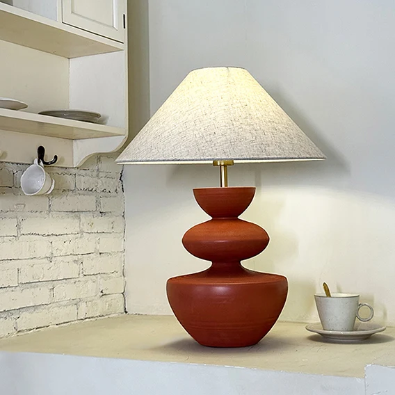 Traditional French Table Lamp – 1-Light Frustum Cone Design in Resin & Fabric for Bedroom
