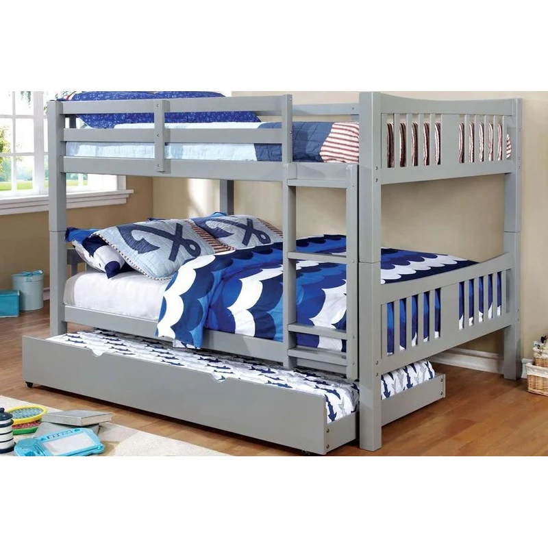 Furniture of America Cameron CM-BK929F-GY Full/Full Bunk Bed, Gray