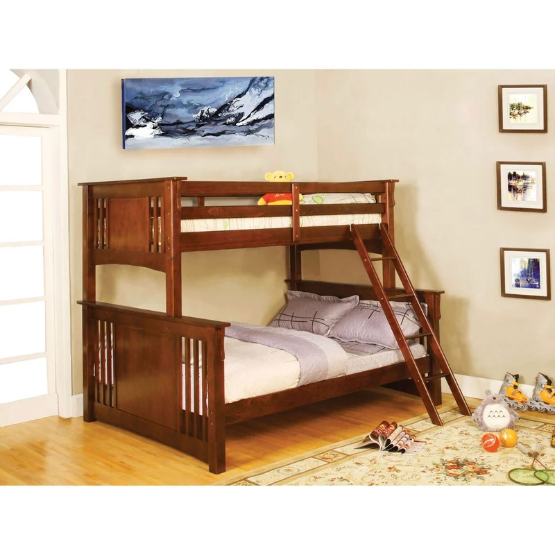 Furniture of America Spring Creek CM-BK602F-OAK Twin/Full Bunk Bed