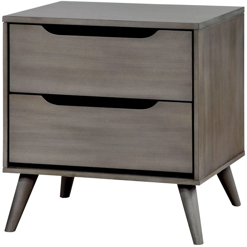 Furniture of America Lennart 2-Drawer Nightstand CM7386GY-N