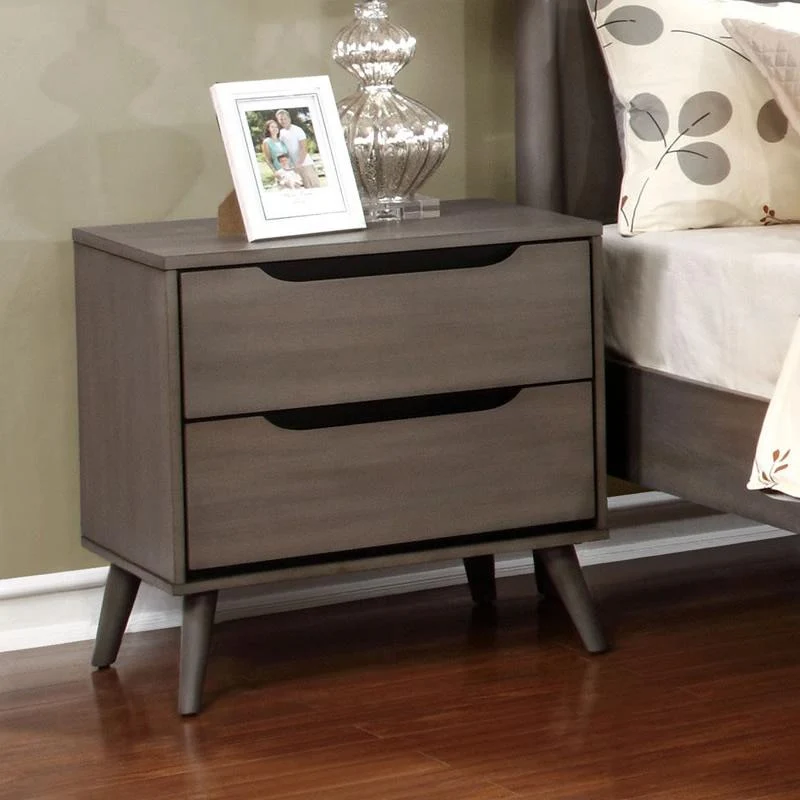 Furniture of America Lennart 2-Drawer Nightstand CM7386GY-N
