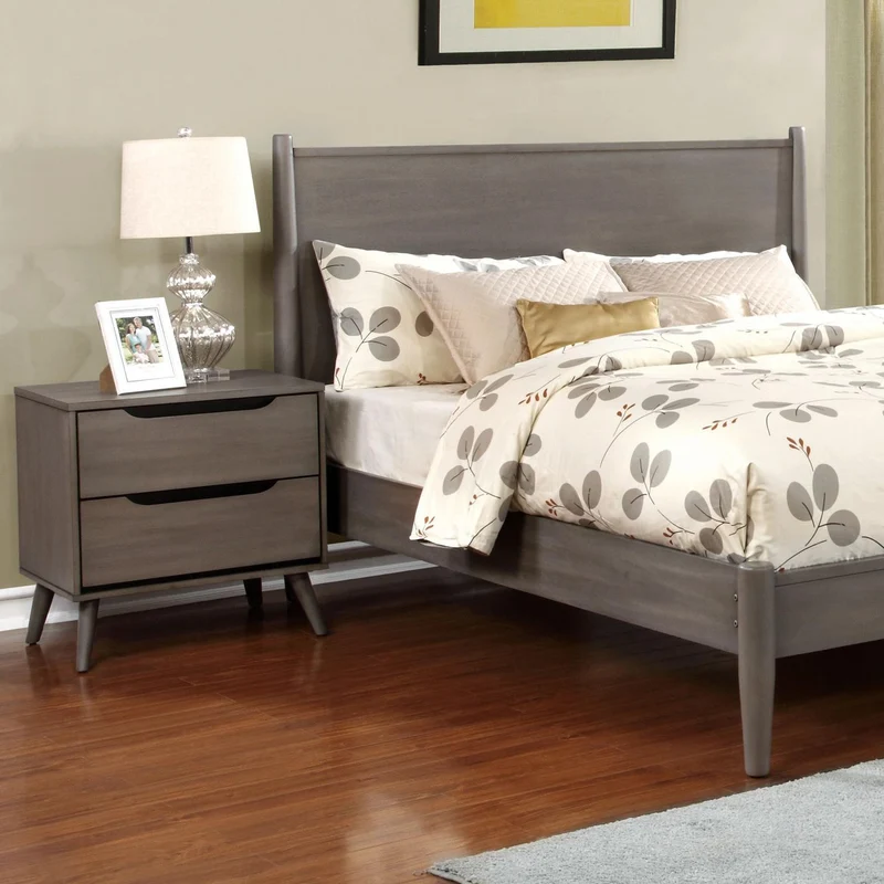 Furniture of America Lennart 2-Drawer Nightstand CM7386GY-N