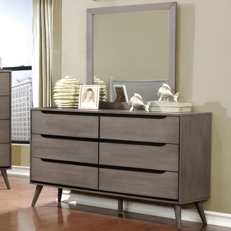 Furniture of America Lennart 6-Drawer Dresser CM7386GY-D