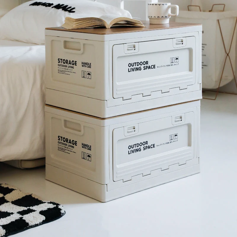 Modern Minimalist Rectangular Panel PP Nightstand 1-Cabinet For Bedroom