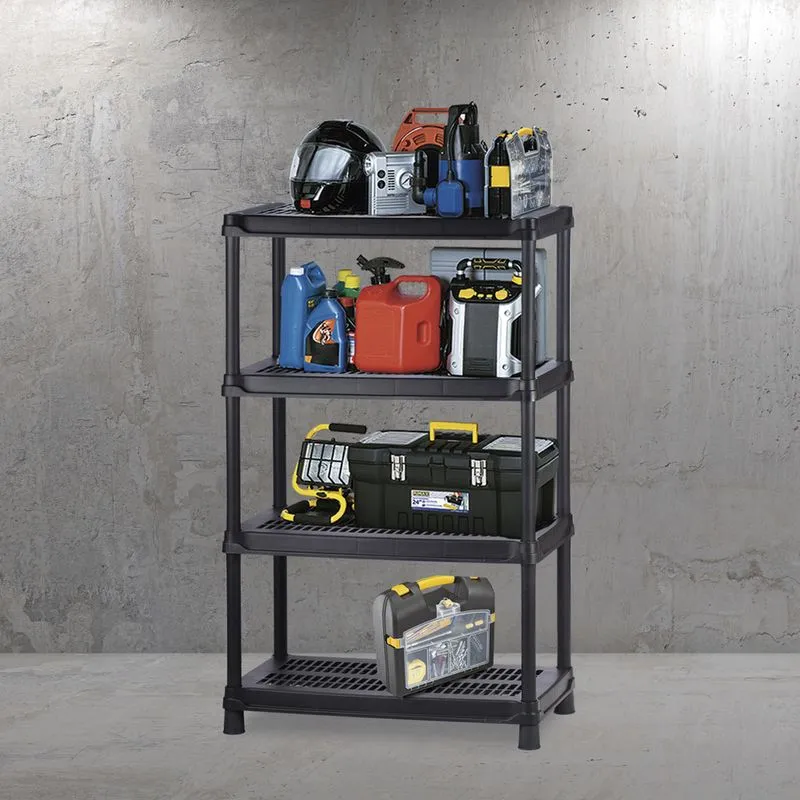 Estantería Multifuncional de 4 Niveles Ventilada 18" Negro