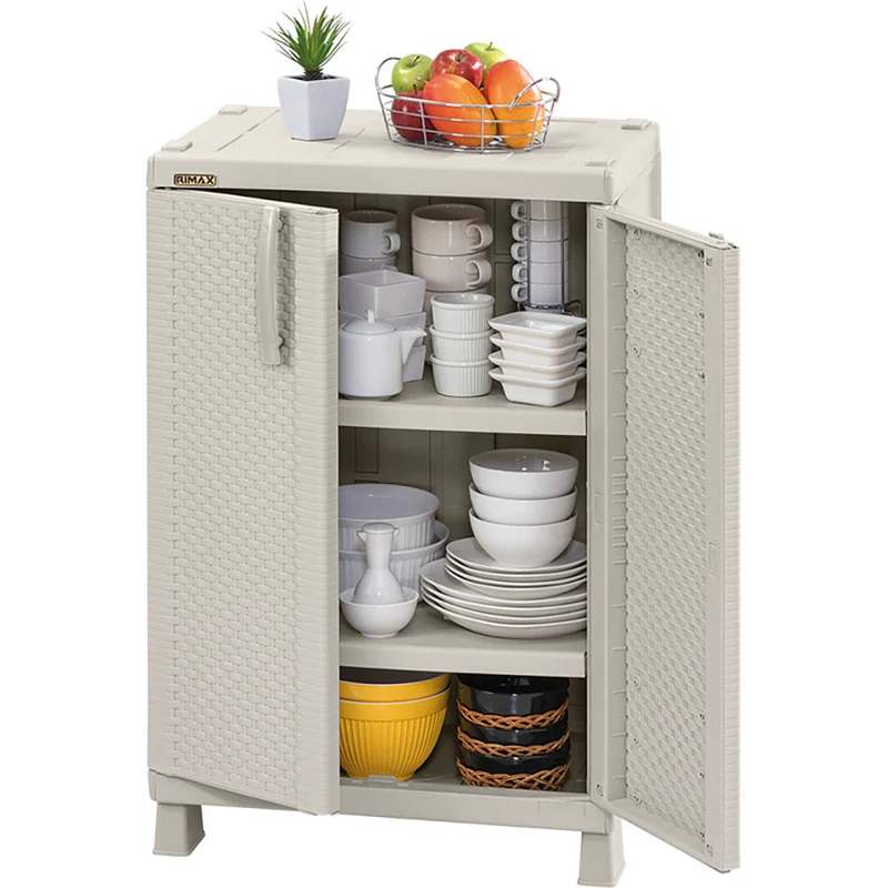 Armario Mediano Apariencia Rattan Taupe
