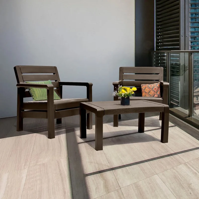 Combo Balcón (2 Sillones + Mesa de Centro) Wengue Vm