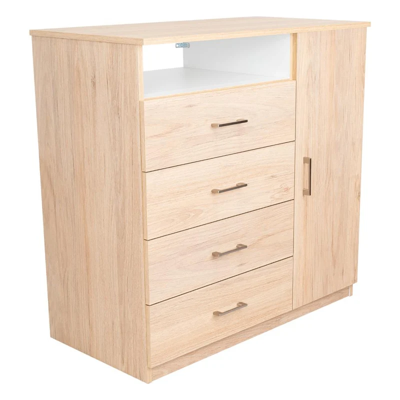 Organizador Barlovento, Beige y Blanco, con Cuatro Cajones y una Puerta