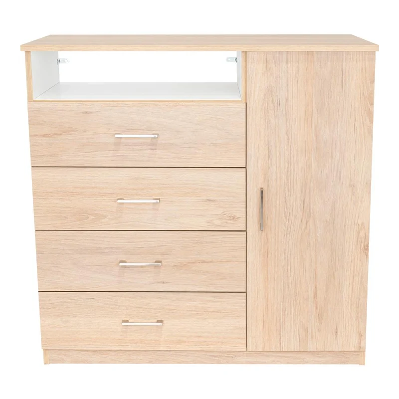Organizador Barlovento, Beige y Blanco, con Cuatro Cajones y una Puerta