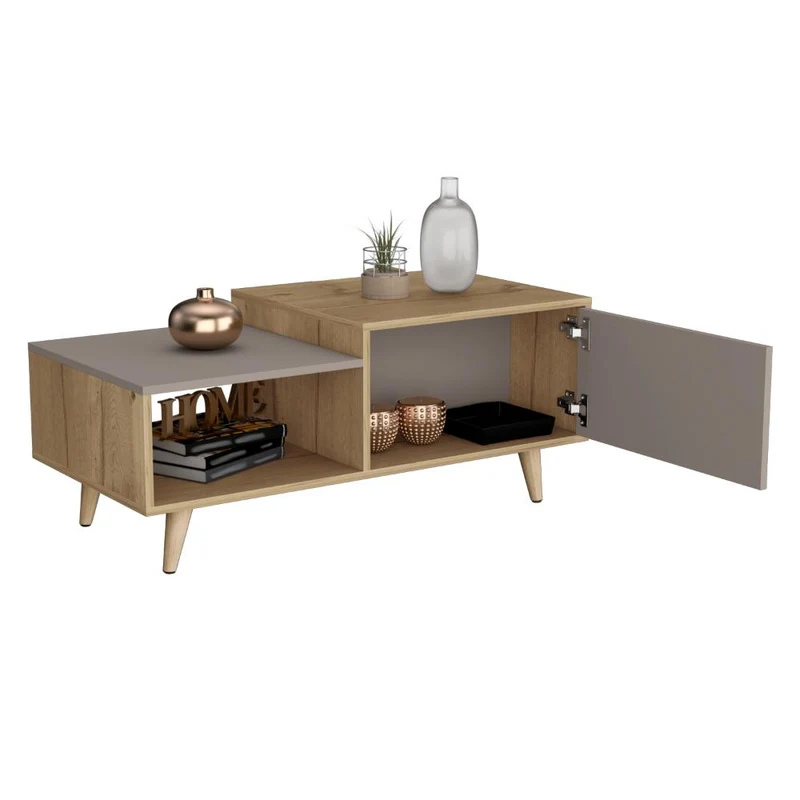 Mesa de Centro Trueno, Café Claro y Cocoa, con Amplio Espacio Ideal para Ubicar Decoraciones
