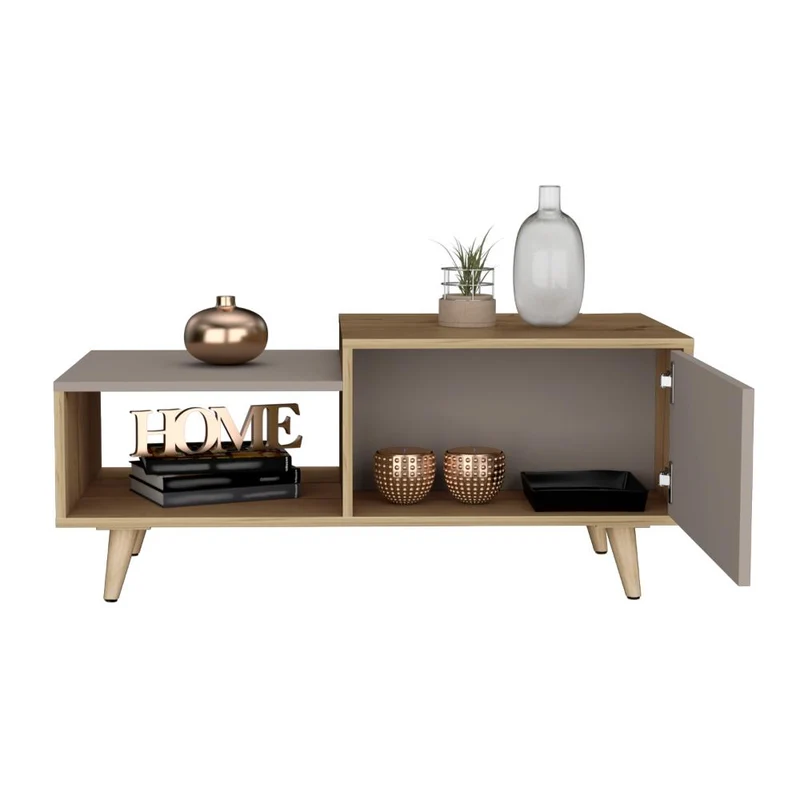 Mesa de Centro Trueno, Café Claro y Cocoa, con Amplio Espacio Ideal para Ubicar Decoraciones