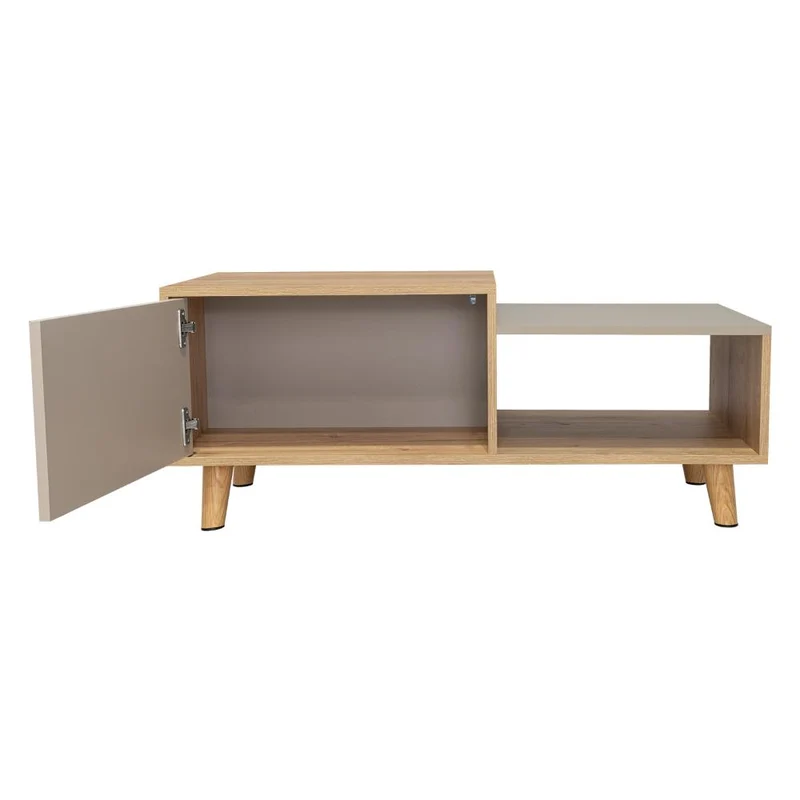 Mesa de Centro Trueno, Café Claro y Cocoa, con Amplio Espacio Ideal para Ubicar Decoraciones