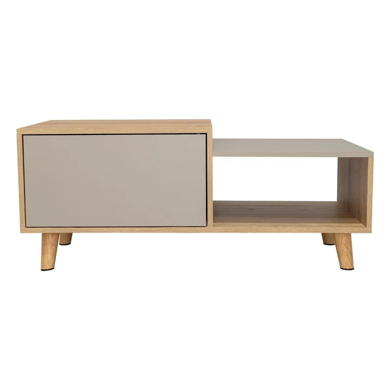 Mesa de Centro Trueno, Café Claro y Cocoa, con Amplio Espacio Ideal para Ubicar Decoraciones