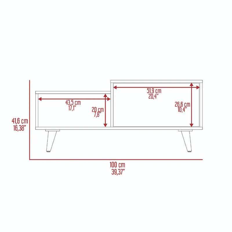 Mesa de Centro Trueno, Café Claro y Cocoa, con Amplio Espacio Ideal para Ubicar Decoraciones