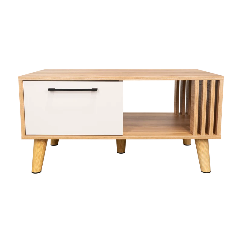 Mesa de Centro Vanez II, Capri y Fresno Europeo, Fácil de Armar