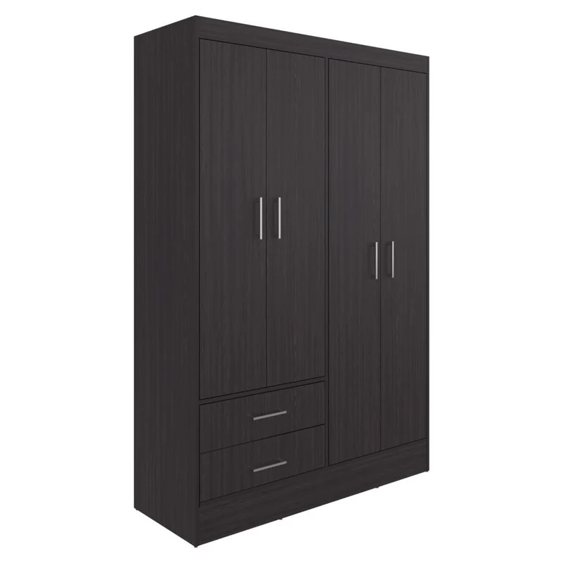 Closet Sarani, Wengue, Con 2 Cajones y 4 Puertas de Fácil Armado ZF