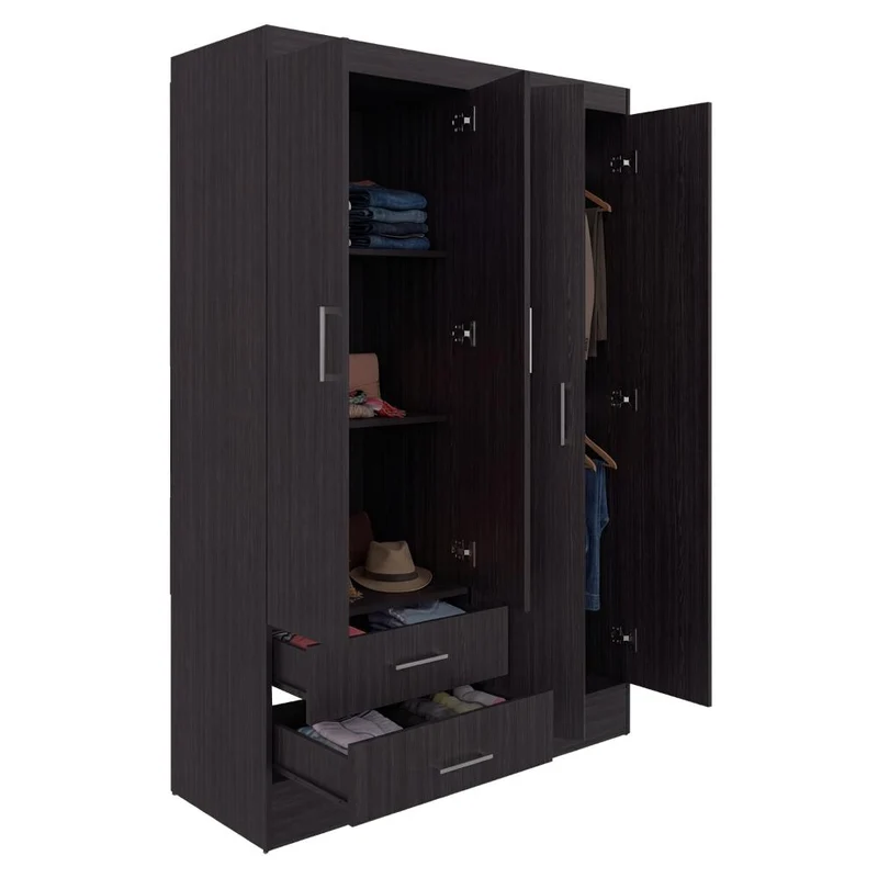 Closet Sarani, Wengue, Con 2 Cajones y 4 Puertas de Fácil Armado ZF