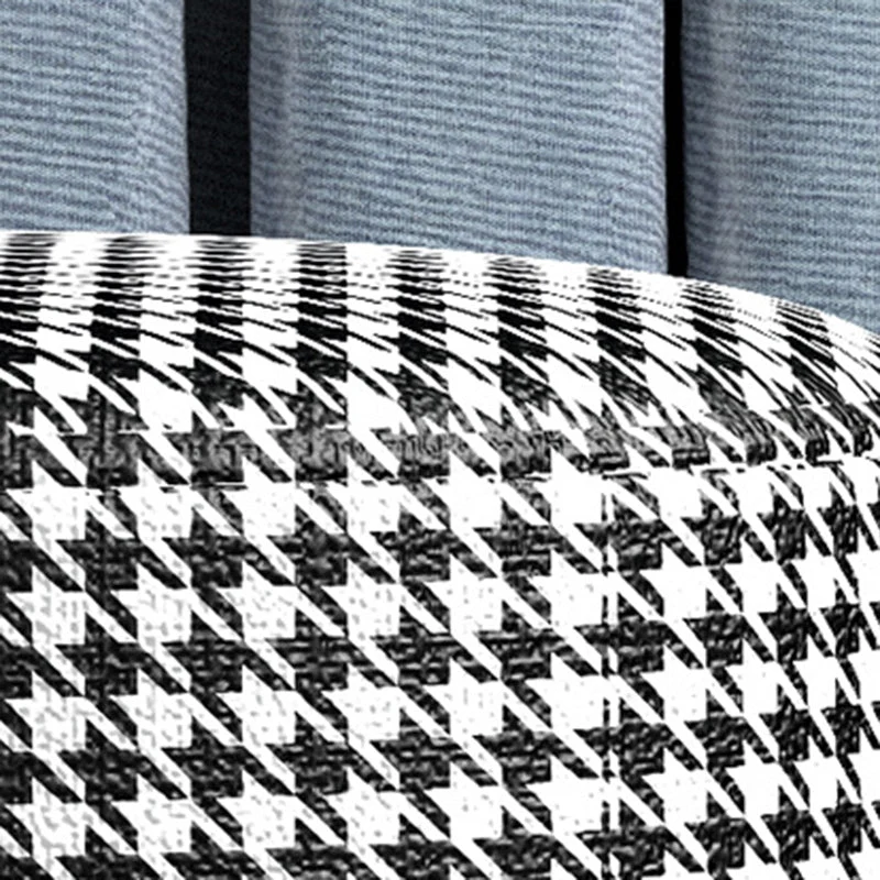Contemporary Scandinavian Fabric Velvet Faux Leather Plywood Sponge Round Cylinder Footstool Backless For Entryway