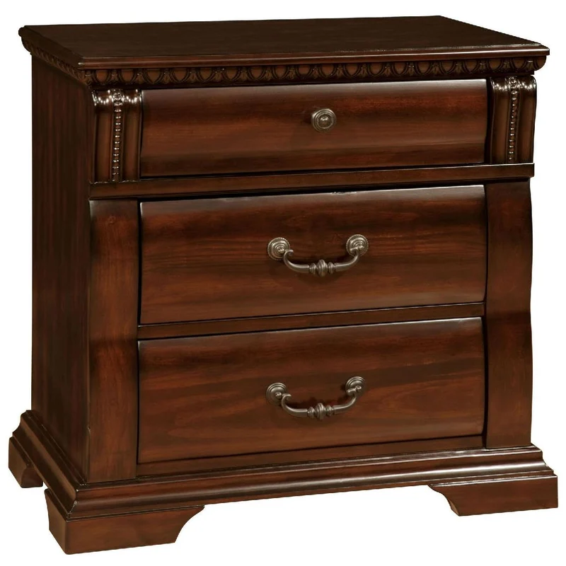 Furniture of America Burleigh 3-Drawer Nightstand CM7791N
