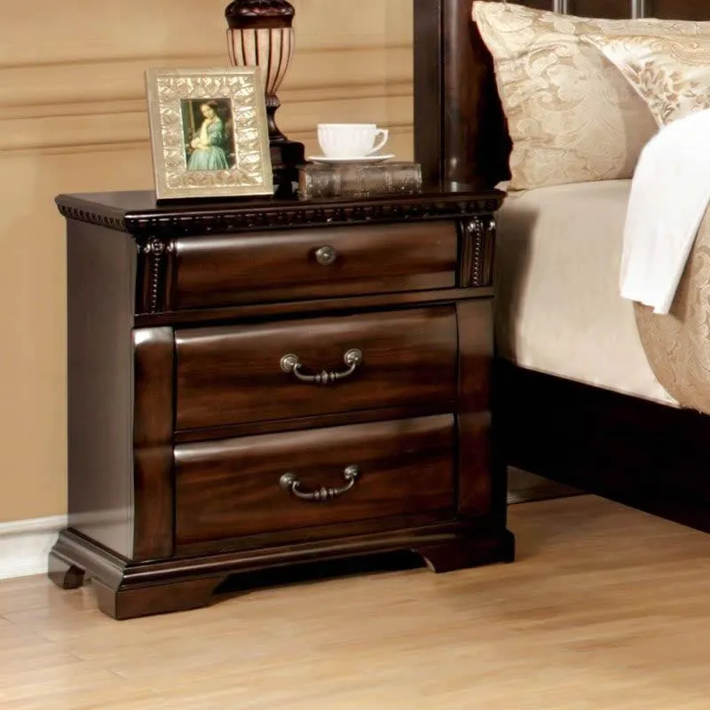 Furniture of America Burleigh 3-Drawer Nightstand CM7791N