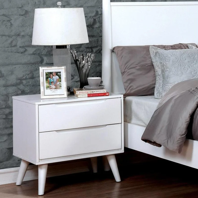 Furniture of America Lennart 2-Drawer Nightstand CM7386WH-N