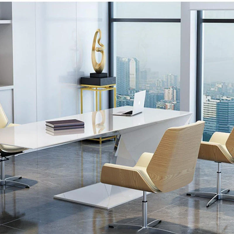 Contemporary Nordic Square Faux Leather Plywood Steel Desk Chair Backrest Swivel For Home Office