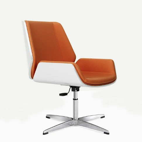 Contemporary Nordic Square Faux Leather Plywood Steel Desk Chair Backrest Swivel For Home Office