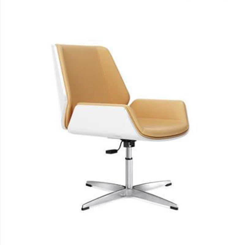 Contemporary Nordic Square Faux Leather Plywood Steel Desk Chair Backrest Swivel For Home Office