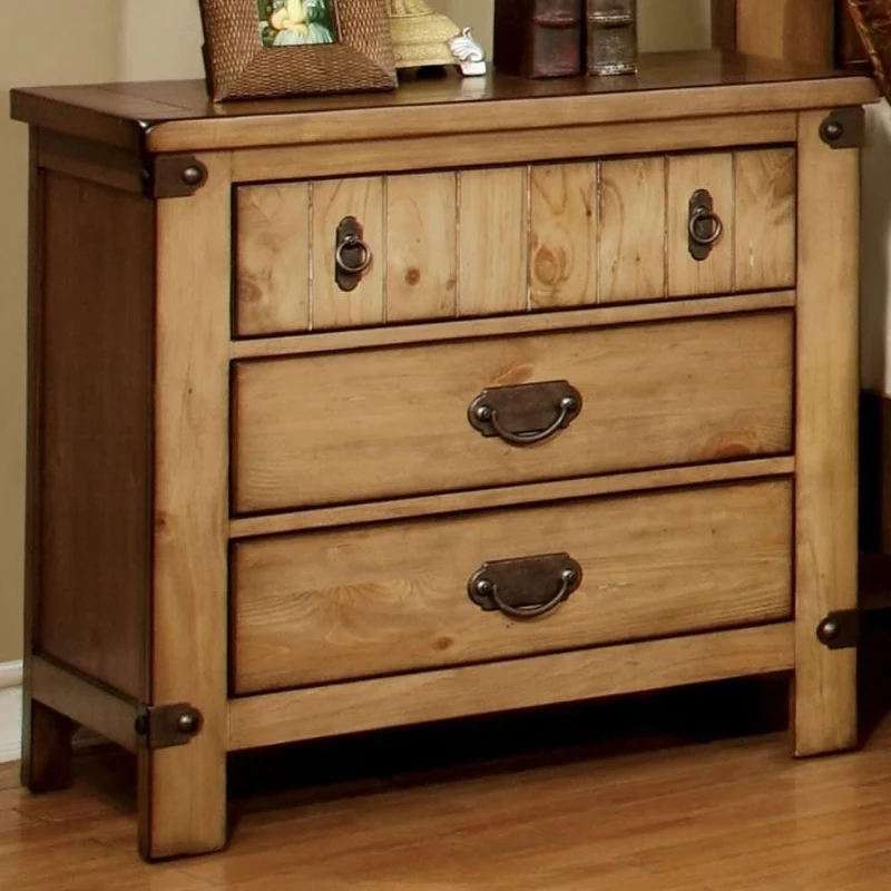 Furniture of America Pioneer 3-Drawer Nightstand CM7449N