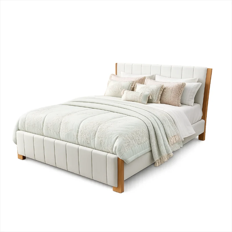 Cama Tapizada Hammar en madera
