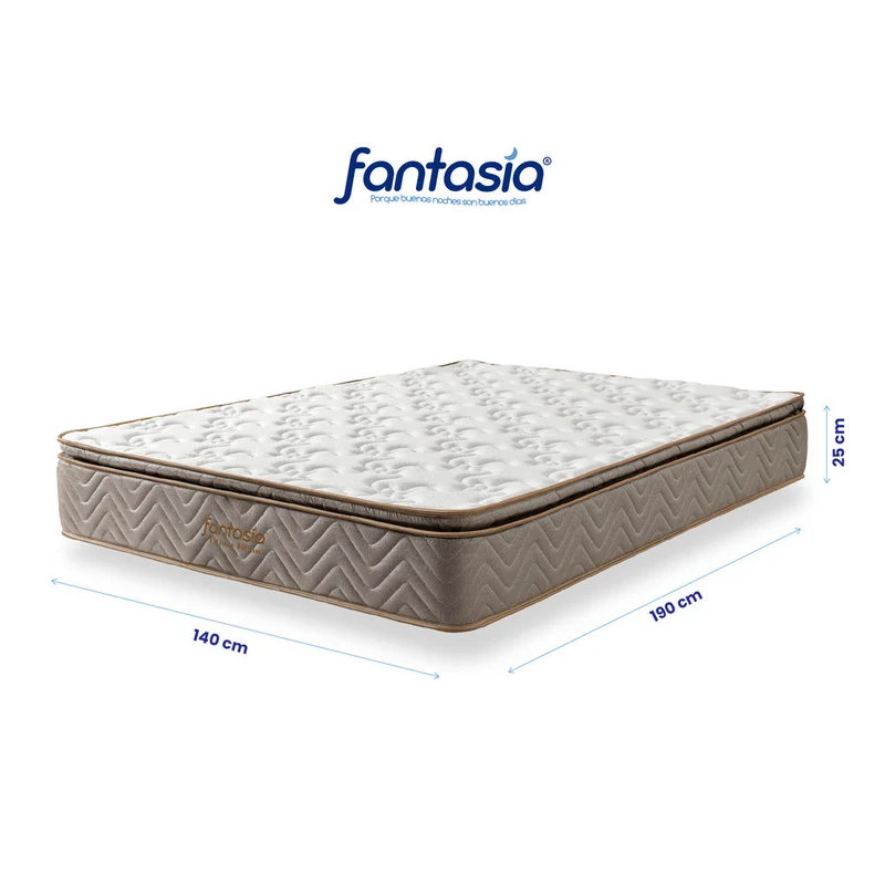 Colchón Litium Com Resorte Pillow 140X190 Cm Marca Fantasía Marca Fantasía