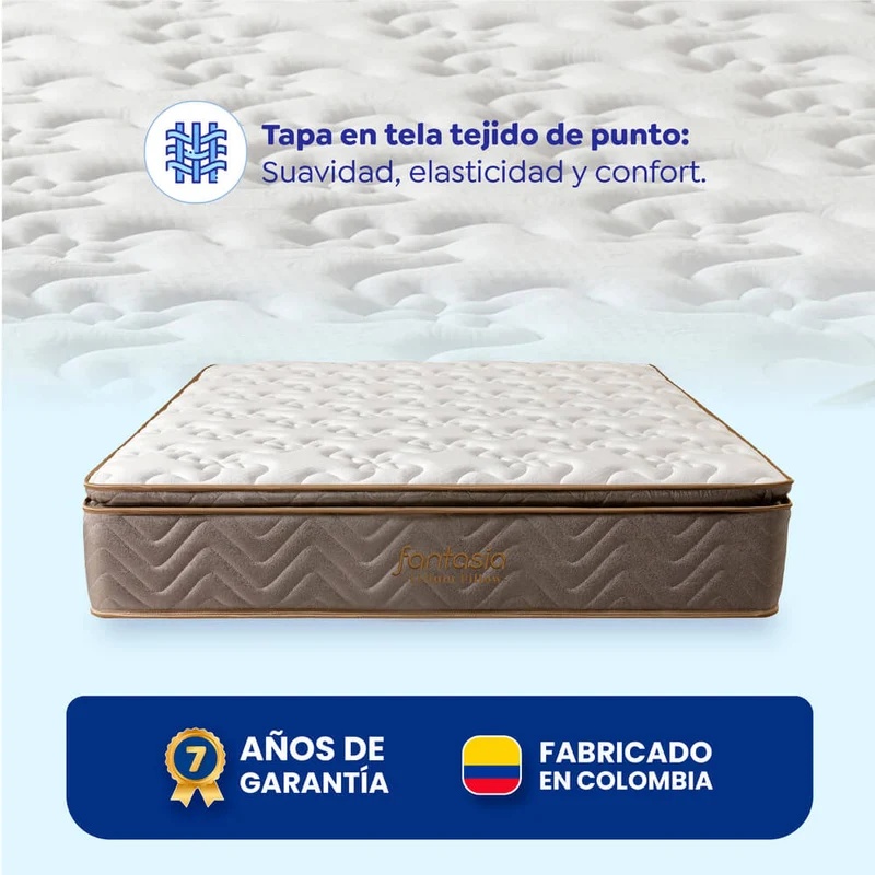 Colchón Litium Com Resorte Pillow 140X190 Cm Marca Fantasía Marca Fantasía